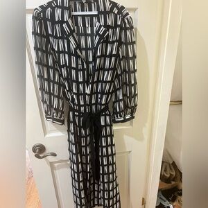 Black and white shirt dress